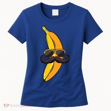 Banana Mustache Sunglasses Face Funny Fruit Cool Banana Gift Women's T-Shirt