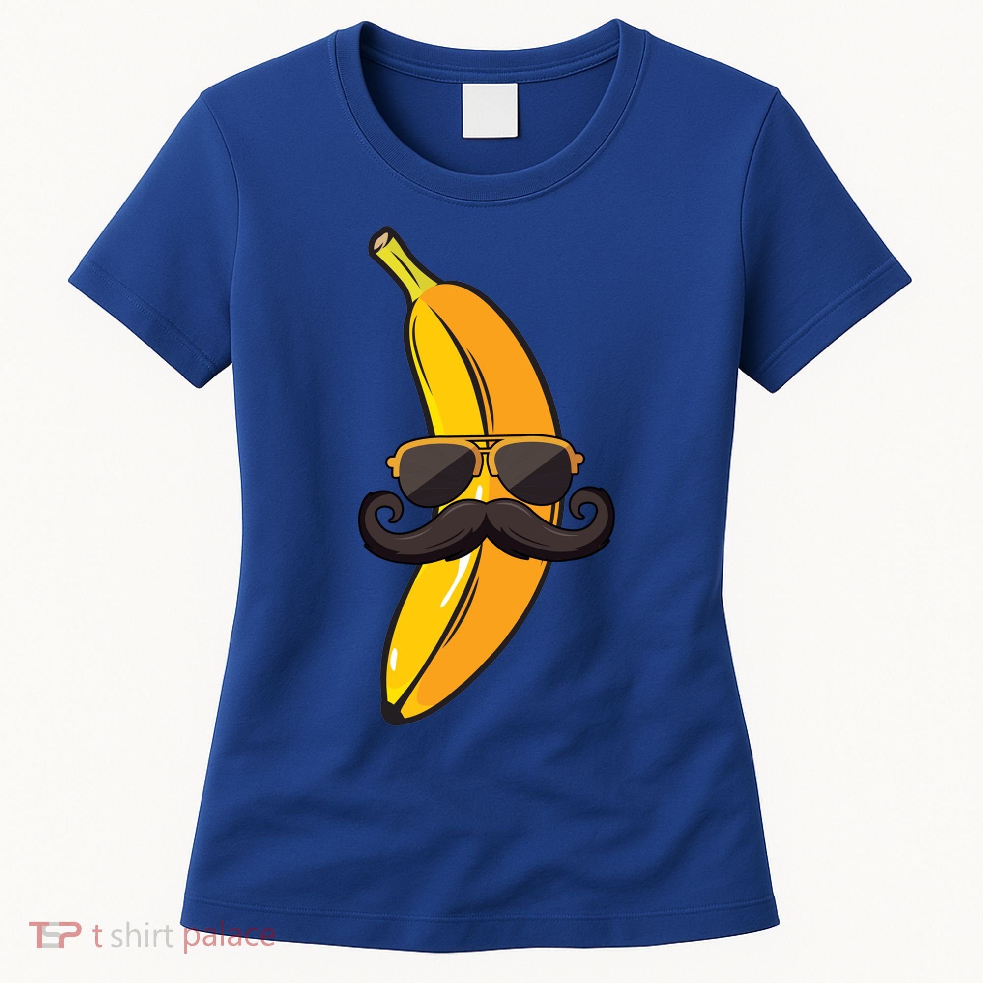 Banana Mustache Sunglasses Face Funny Fruit Cool Banana Gift Women's T-Shirt