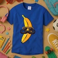 Banana Mustache Sunglasses Face Funny Fruit Cool Banana Gift Kids T-Shirt thumb 3