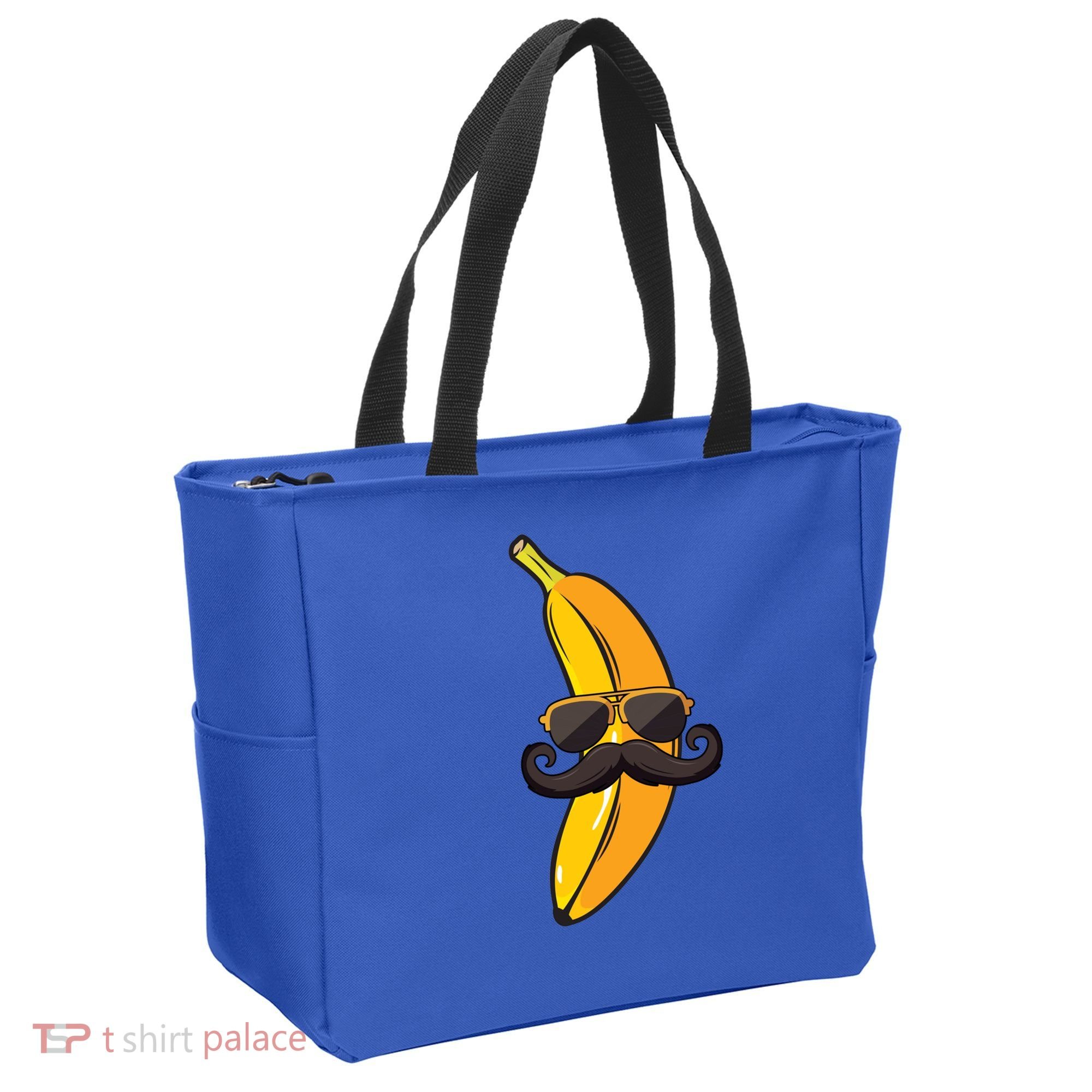 Banana Mustache Sunglasses Face Funny Fruit Cool Banana Gift Tote Bag
