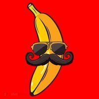 Banana Mustache Sunglasses Face Funny Fruit Cool Banana Gift Santa Hat thumb 1