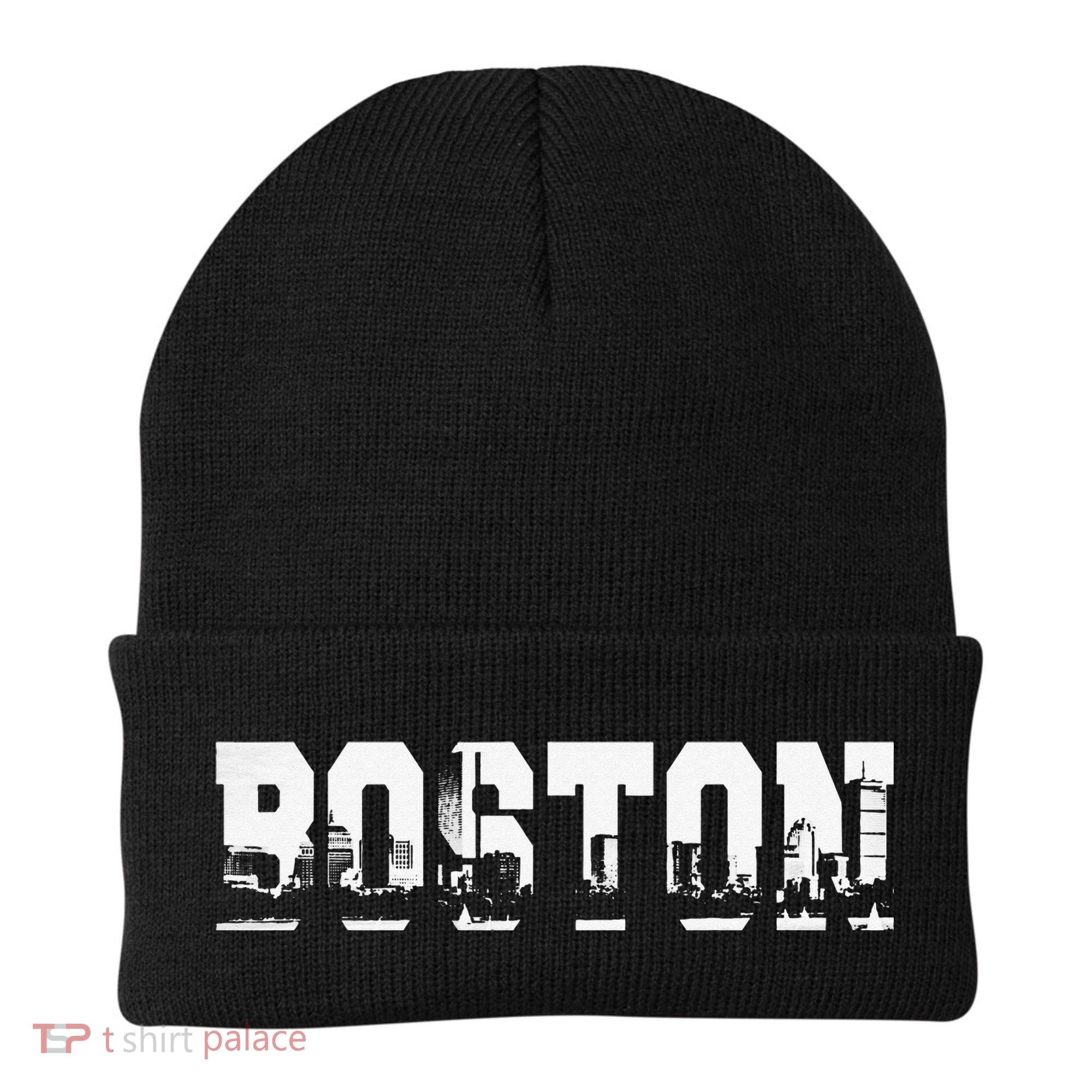 Boston Massachusetts Skyline Graphic Apparel Beanie