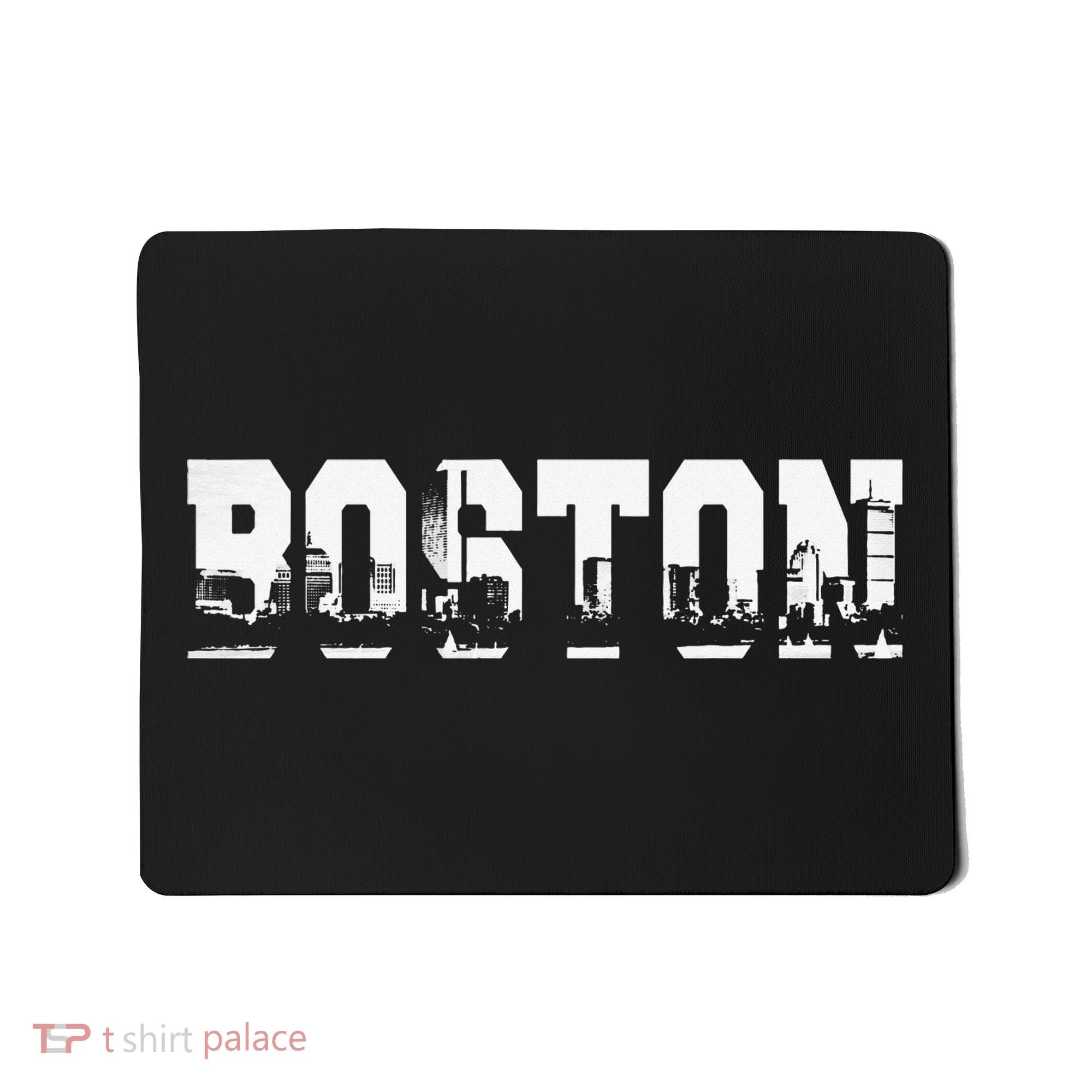 Boston Massachusetts Skyline Graphic Apparel Mousepad
