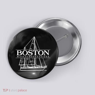 Boston Massachusetts Souvenir Sailing Great Gift Button