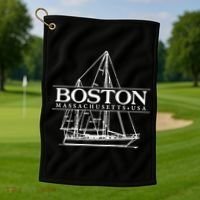 Boston Massachusetts Souvenir Sailing Great Gift Golf Towel thumb 1
