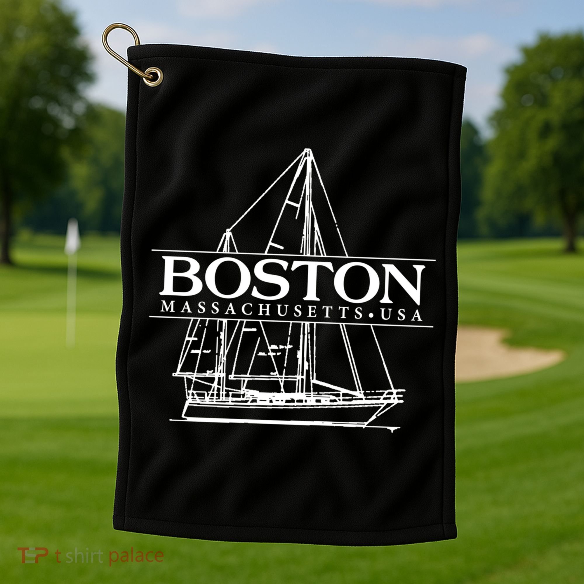 Boston Massachusetts Souvenir Sailing Great Gift Golf Towel