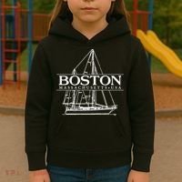Boston Massachusetts Souvenir Sailing Great Gift Kids Hoodie thumb 3