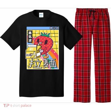 Banana Milk Strawberry Rainbow Digital Japan Style Vaporwave Gift Pajama Set