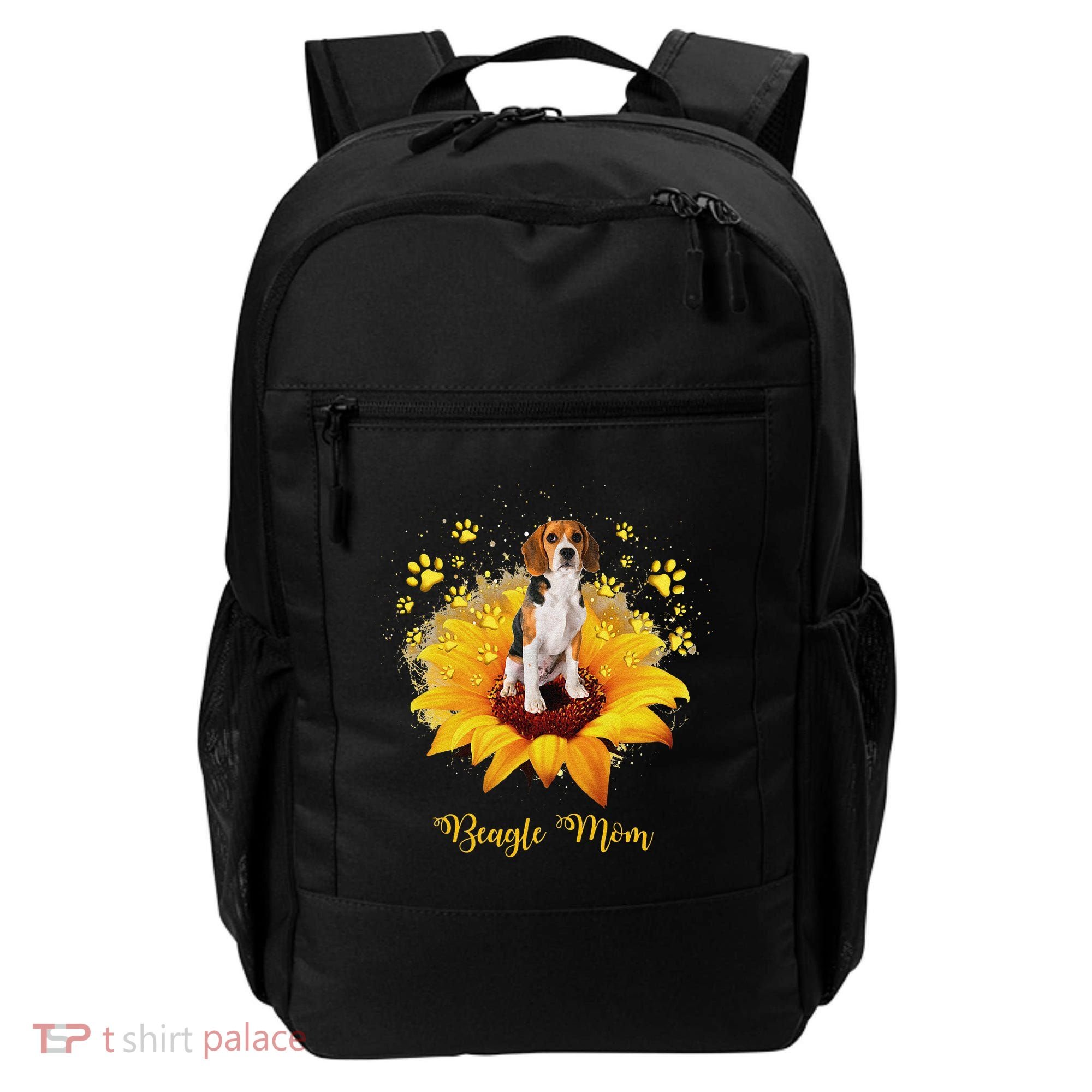 Beagle Mom Sunflower With Dog Paw MotherS Day Backpack