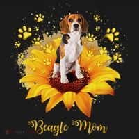 Beagle Mom Sunflower With Dog Paw MotherS Day Backpack thumb 2