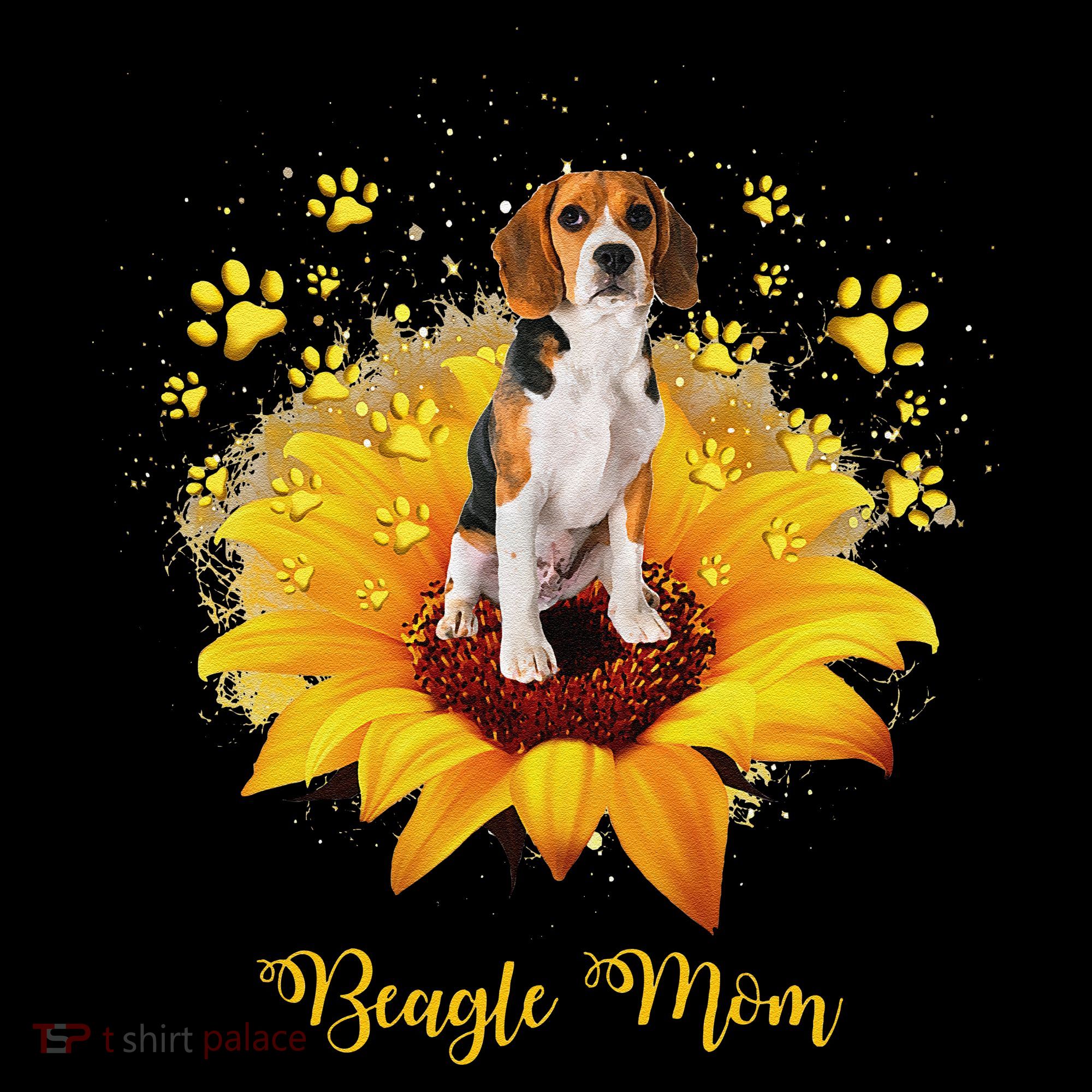 Beagle Mom Sunflower With Dog Paw MotherS Day Coffee Mug