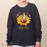 Beagle Mom Sunflower With Dog Paw MotherS Day Women's Sweatshirt thumb 0