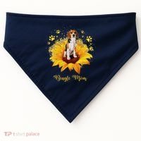 Beagle Mom Sunflower With Dog Paw MotherS Day USA-Made Doggie Bandana thumb 0