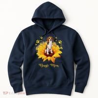 Beagle Mom Sunflower With Dog Paw MotherS Day Hoodie thumb 0