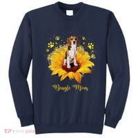Beagle Mom Sunflower With Dog Paw MotherS Day Sweatshirt thumb 0