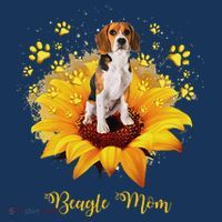 Beagle Mom Sunflower With Dog Paw MotherS Day Polo thumb 2