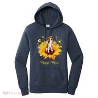 Beagle Mom Sunflower With Dog Paw MotherS Day Women's Hoodie thumb 0