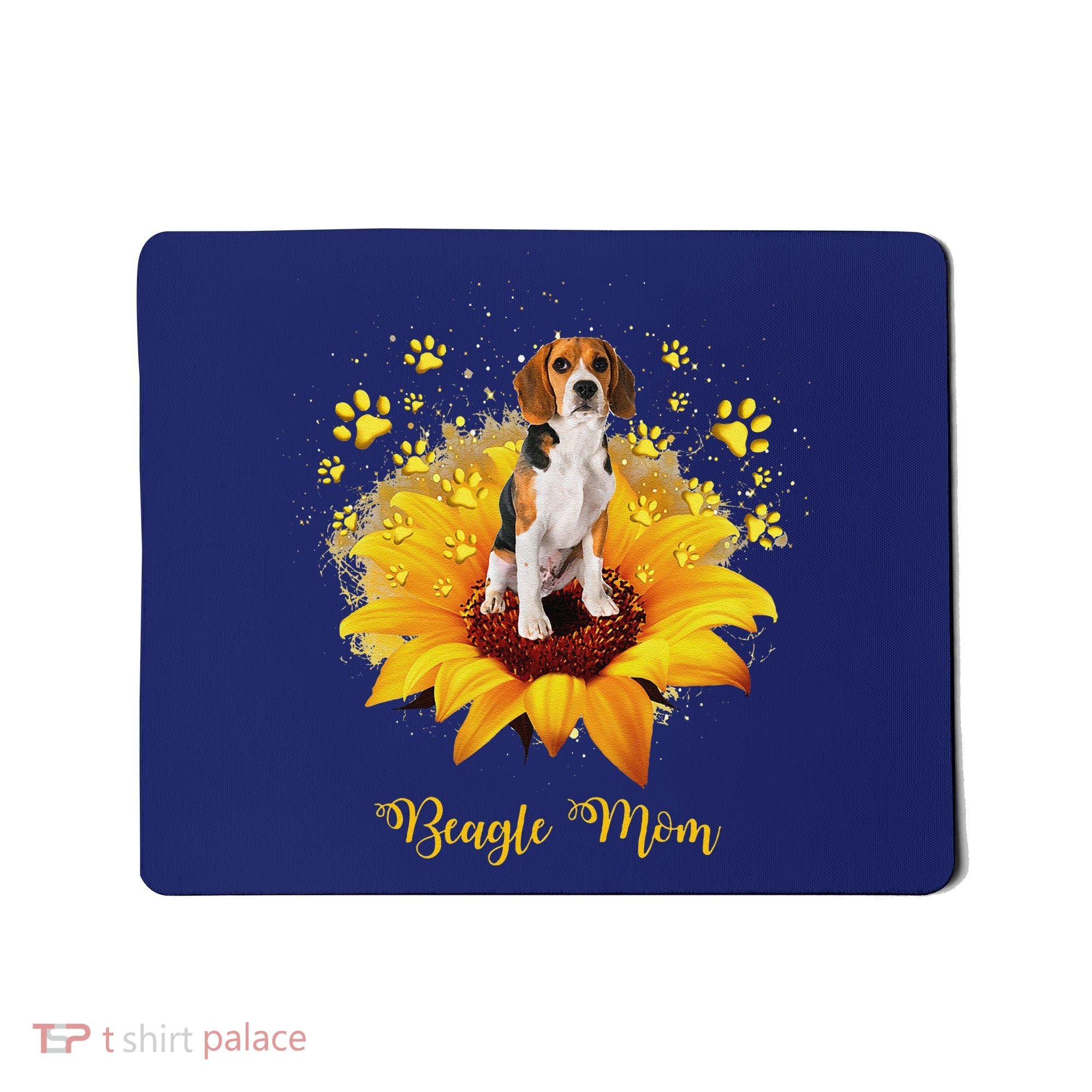 Beagle Mom Sunflower With Dog Paw MotherS Day Mousepad