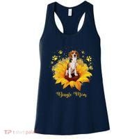 Beagle Mom Sunflower With Dog Paw MotherS Day Women's Tank Top thumb 0