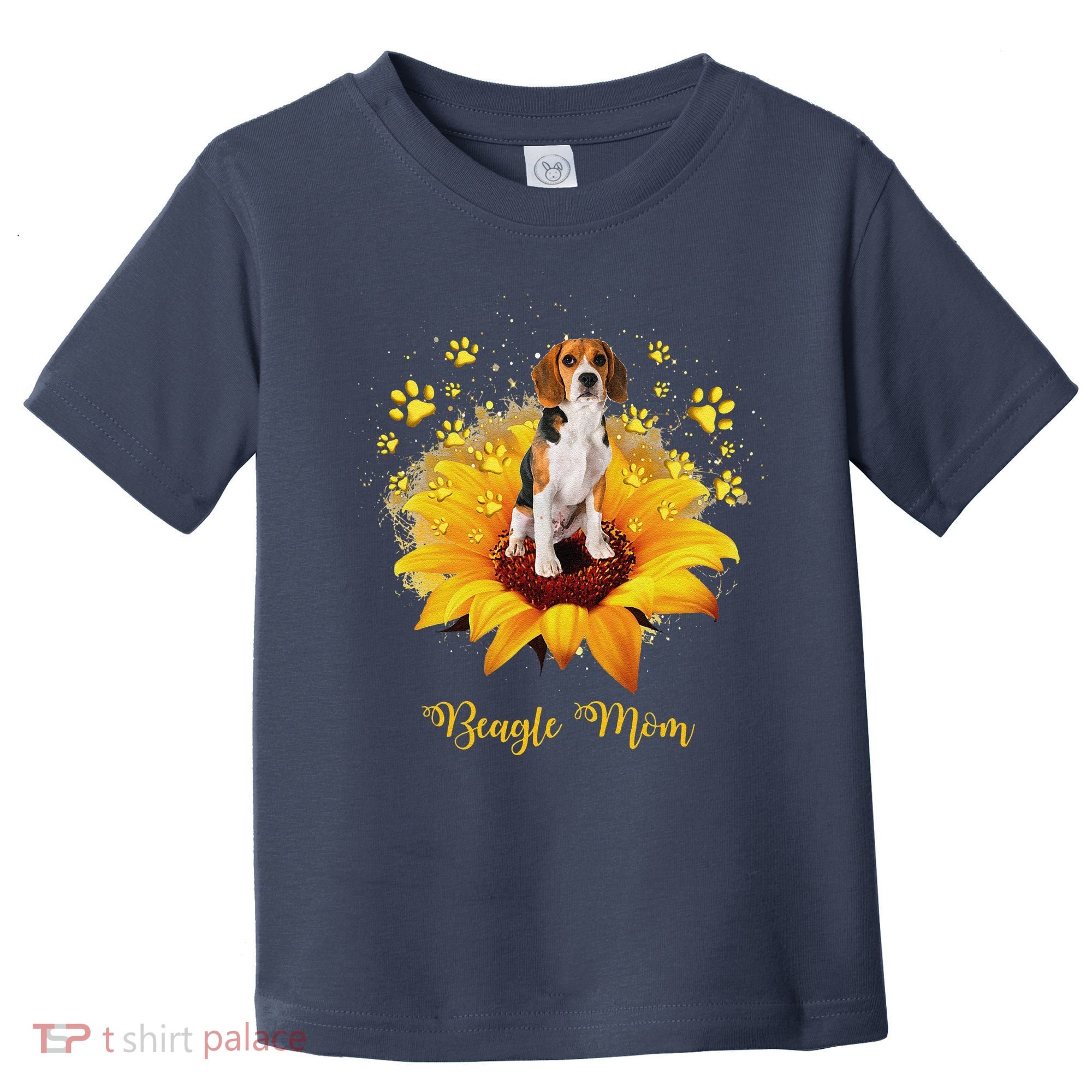 Beagle Mom Sunflower With Dog Paw MotherS Day Toddler T-Shirt