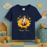 Beagle Mom Sunflower With Dog Paw MotherS Day Toddler T-Shirt thumb 3