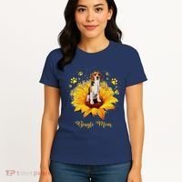 Beagle Mom Sunflower With Dog Paw MotherS Day Women's T-Shirt thumb 4