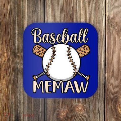 Baseball Memaw Sports Player Lover Coach Graphic Cool Gift Coaster