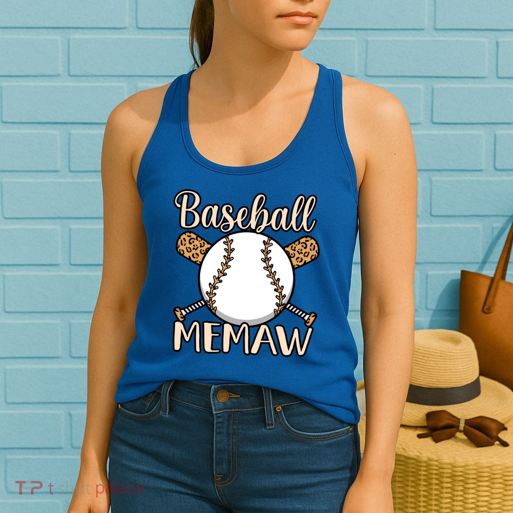 Baseball Memaw Sports Player Lover Coach Graphic Cool Gift Women's Tank Top
