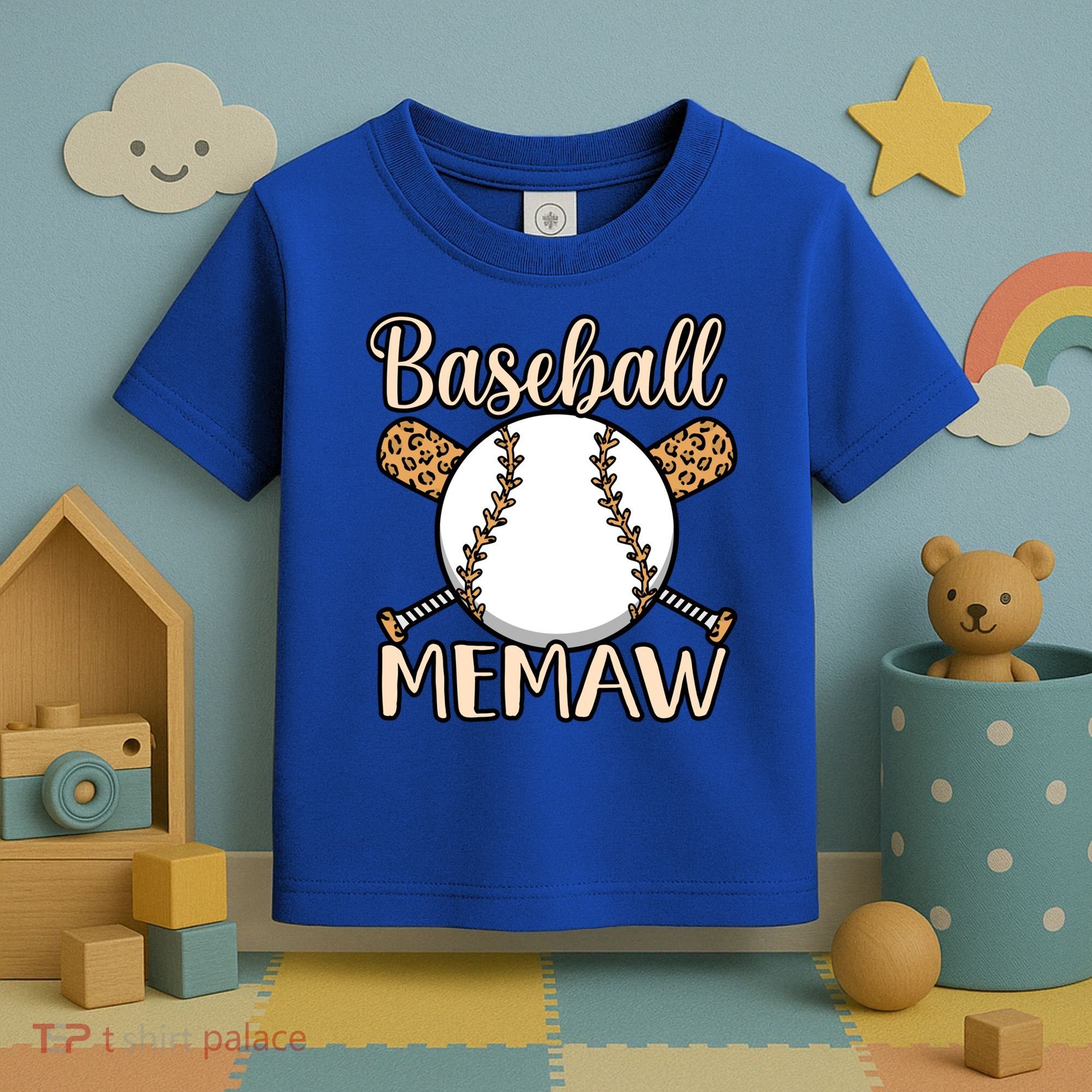 Baseball Memaw Sports Player Lover Coach Graphic Cool Gift Toddler T-Shirt
