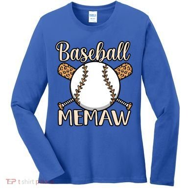 Baseball Memaw Sports Player Lover Coach Graphic Cool Gift Women's Long Sleeve Shirt