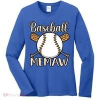 Baseball Memaw Sports Player Lover Coach Graphic Cool Gift Women's Long Sleeve Shirt thumb 0