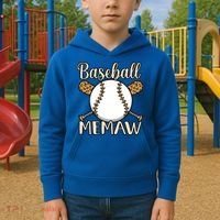 Baseball Memaw Sports Player Lover Coach Graphic Cool Gift Kids Hoodie thumb 2