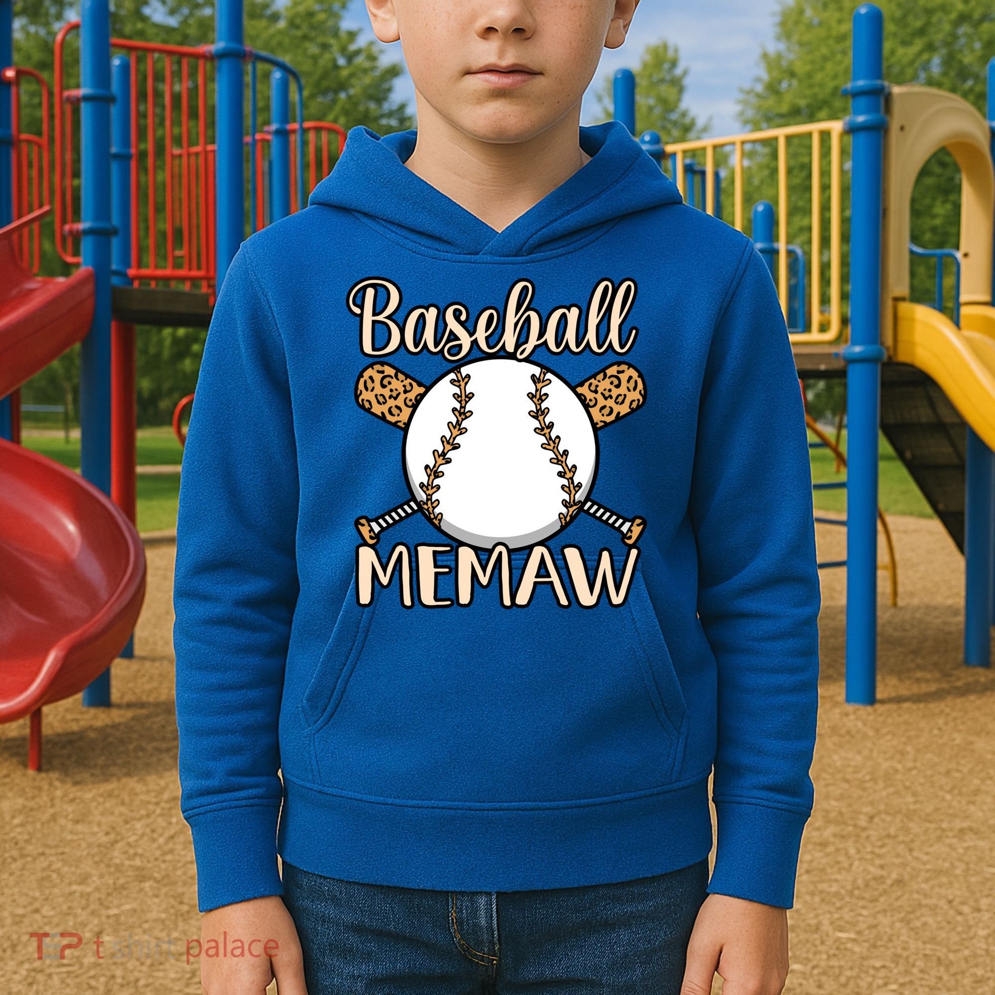 Baseball Memaw Sports Player Lover Coach Graphic Cool Gift Kids Hoodie