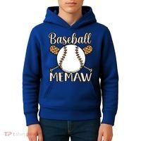 Baseball Memaw Sports Player Lover Coach Graphic Cool Gift Kids Hoodie thumb 4