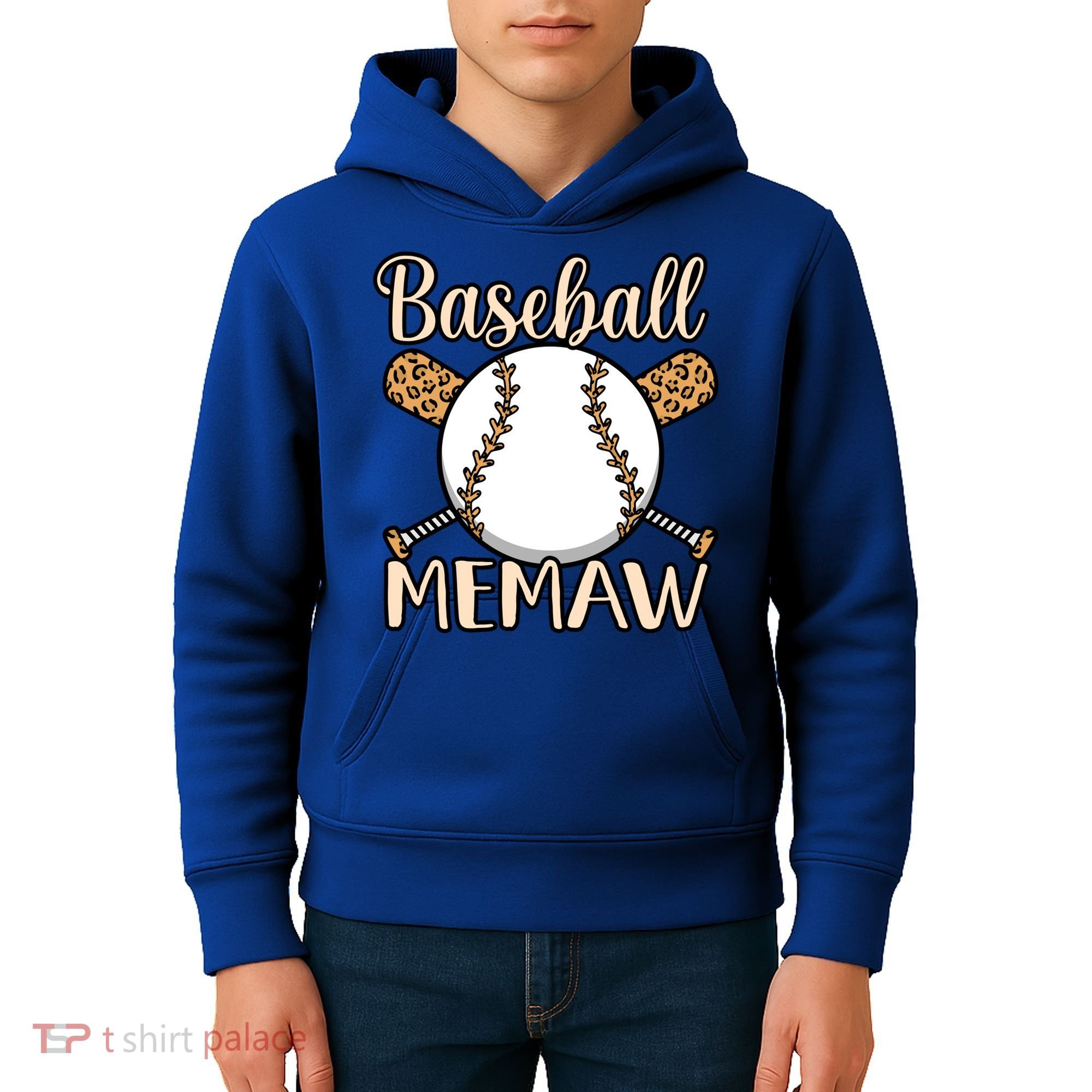 Baseball Memaw Sports Player Lover Coach Graphic Cool Gift Kids Hoodie