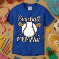 Baseball Memaw Sports Player Lover Coach Graphic Cool Gift Kids T-Shirt thumb 3