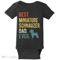 Best Miniature Schnauzer Dad Ever Dog Daddy Fathers Day Baby Bodysuit thumb 0