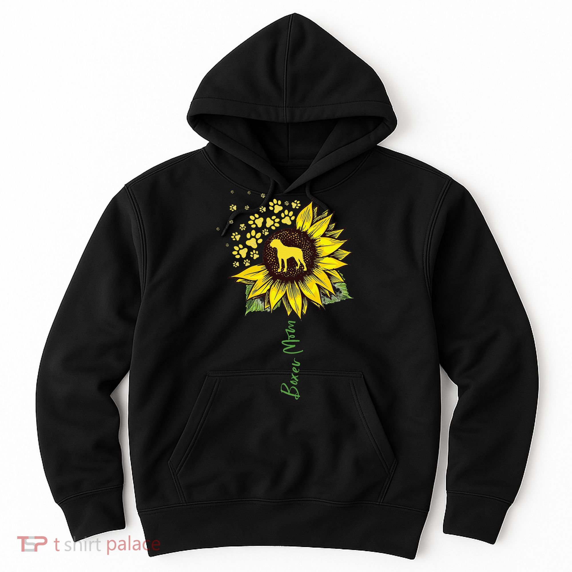 Boxer Mom Sunflower Boxer Dog Gifts Dog Mom Mama Hoodie