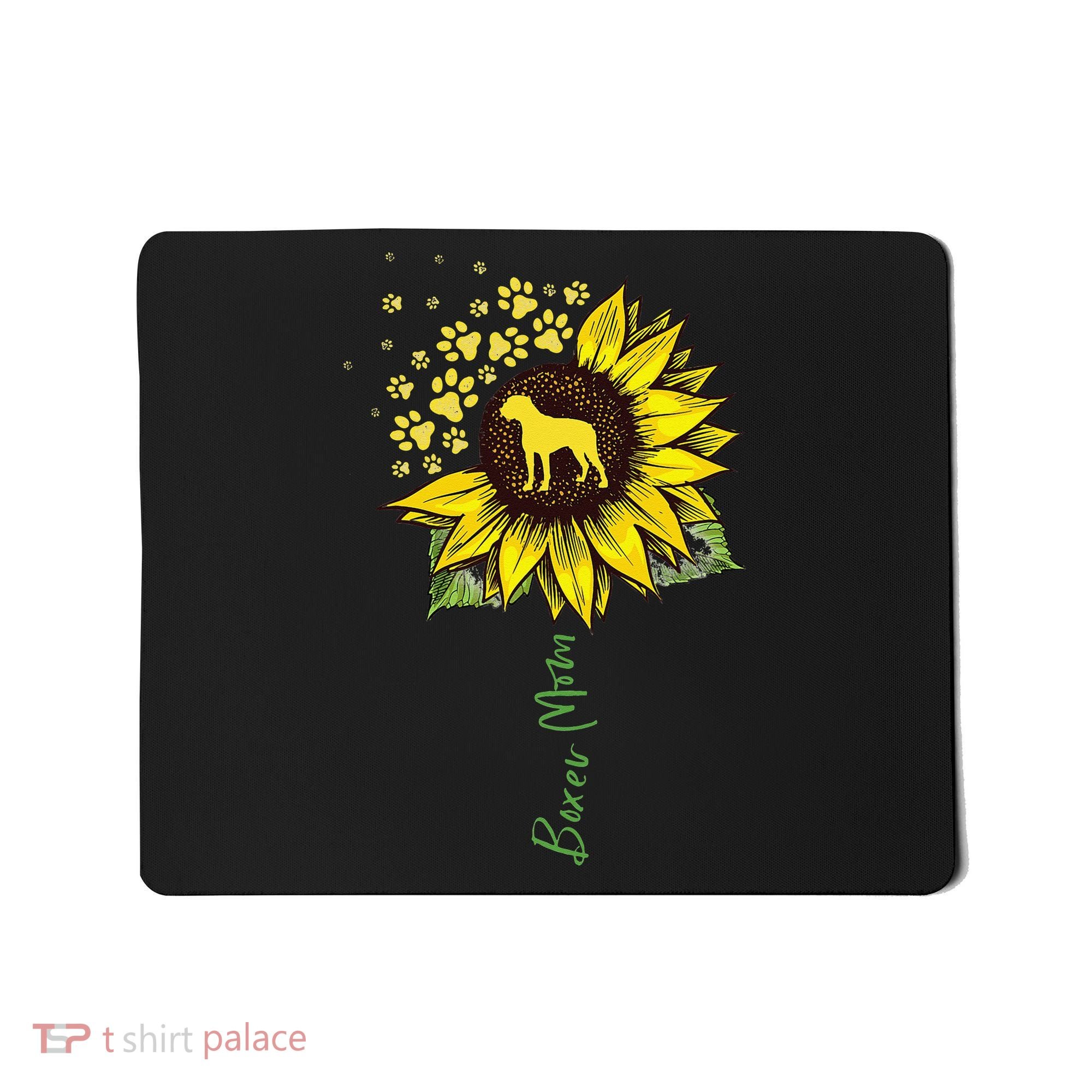 Boxer Mom Sunflower Boxer Dog Gifts Dog Mom Mama Mousepad