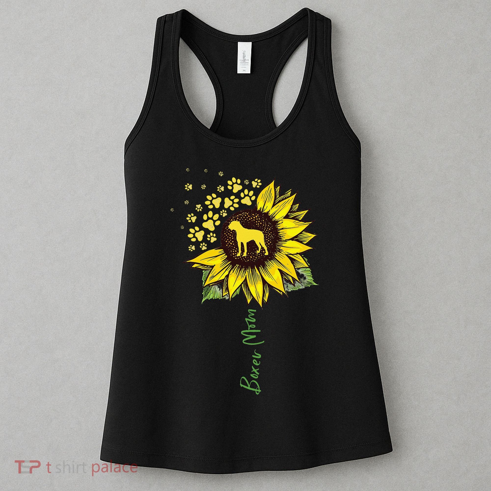 Boxer Mom Sunflower Boxer Dog Gifts Dog Mom Mama Women's Tank Top