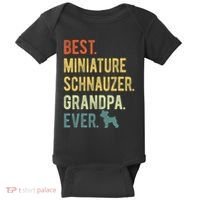 Best Miniature Schnauzer Grandpa Ever Dog Lover Fathers Day Baby Bodysuit thumb 0