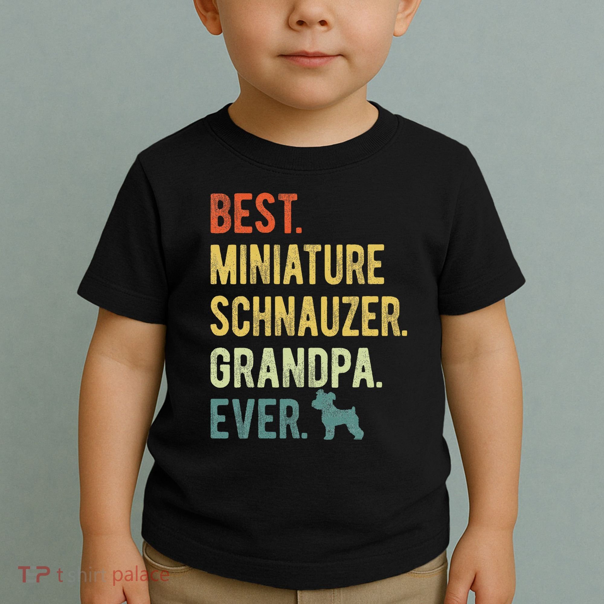 Best Miniature Schnauzer Grandpa Ever Dog Lover Fathers Day Toddler T-Shirt