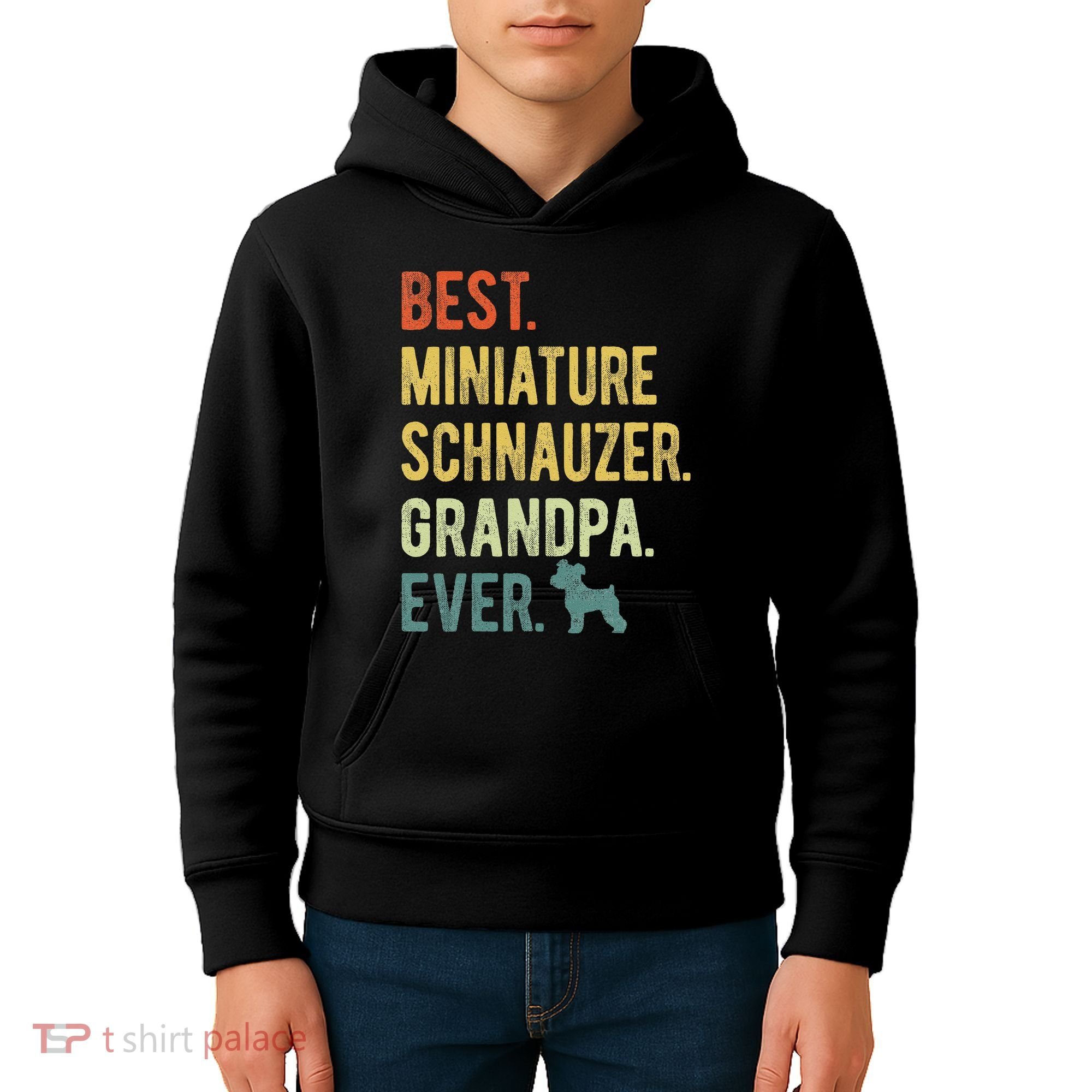 Best Miniature Schnauzer Grandpa Ever Dog Lover Fathers Day Kids Hoodie