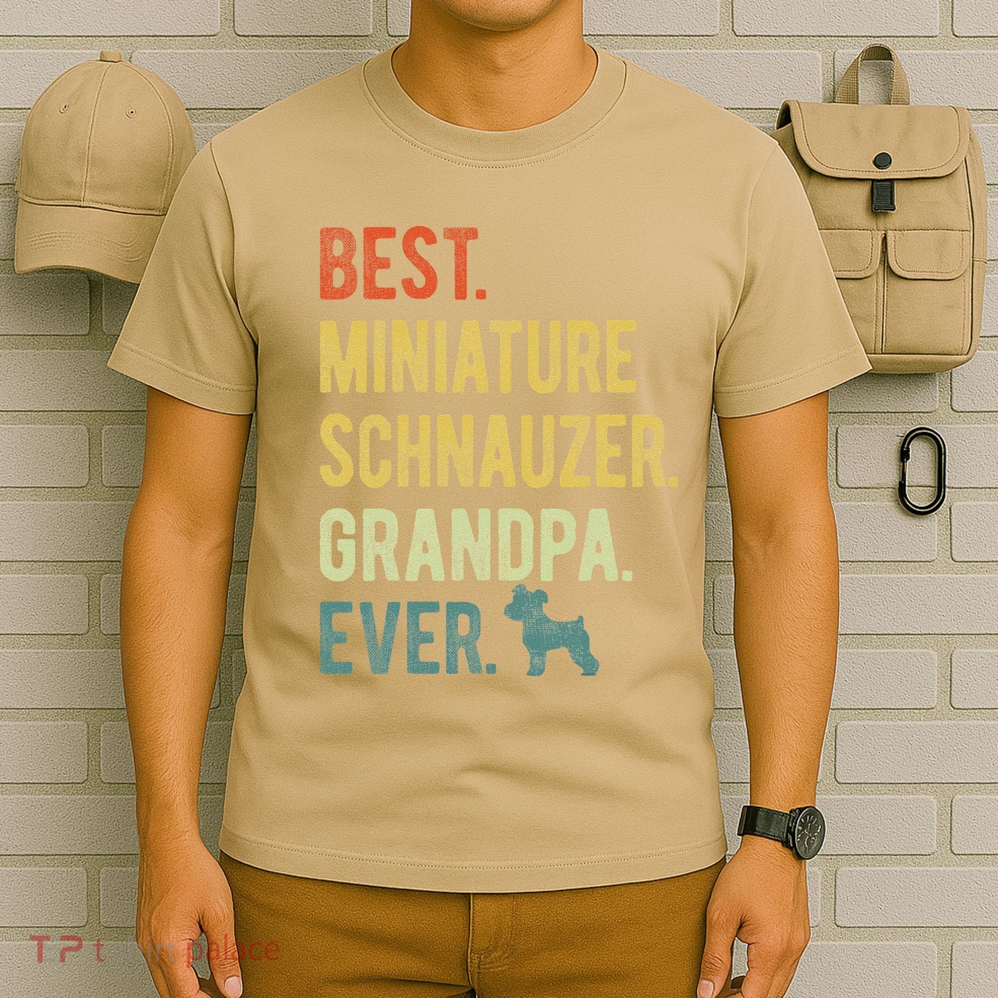 Best Miniature Schnauzer Grandpa Ever Dog Lover Fathers Day T-Shirt