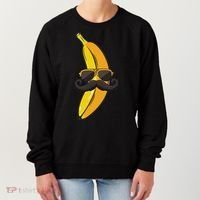 Banana Mustache Sunglasses Face Funny Fruit Cool Banana Women's Sweatshirt thumb 0