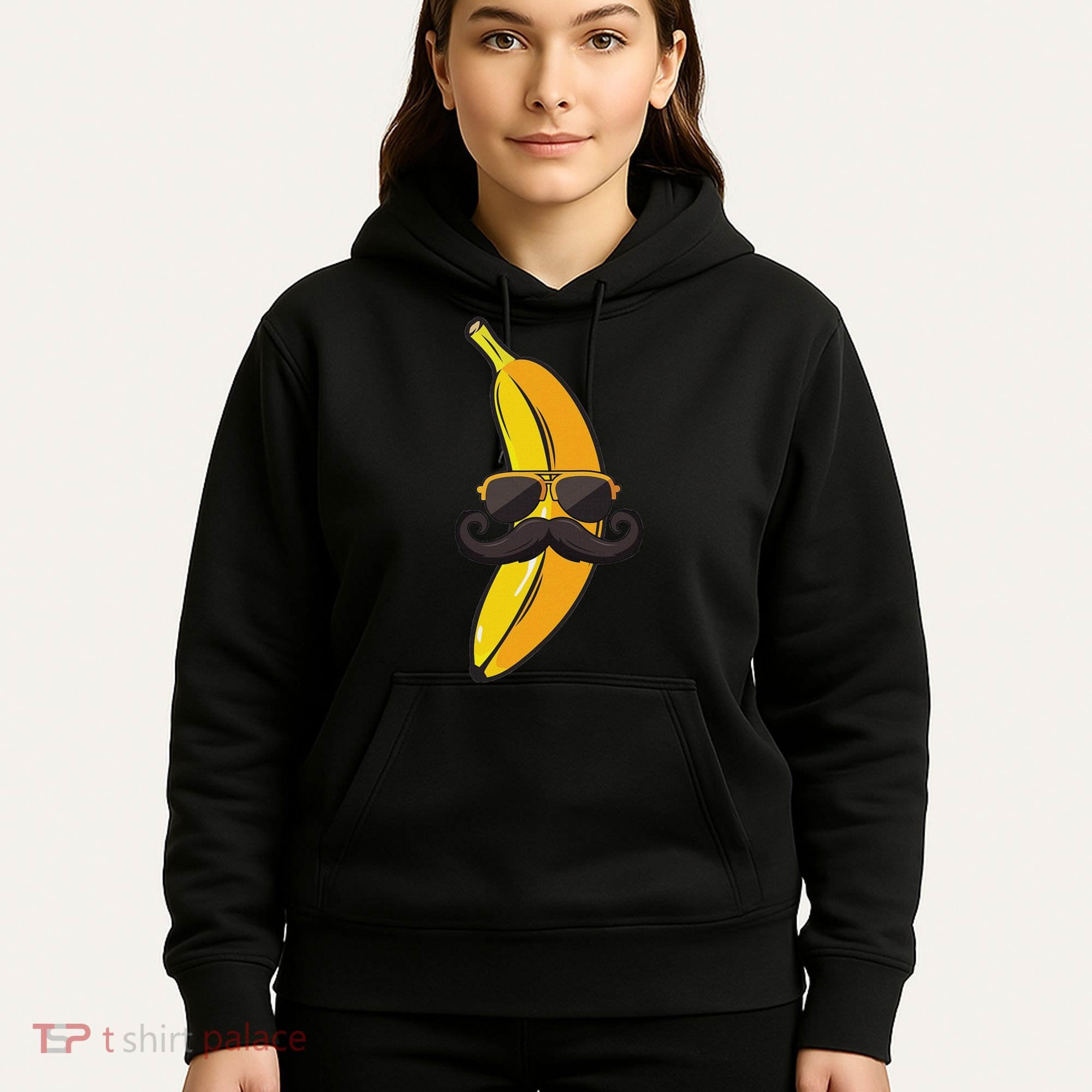 Banana Mustache Sunglasses Face Funny Fruit Cool Banana Hoodie