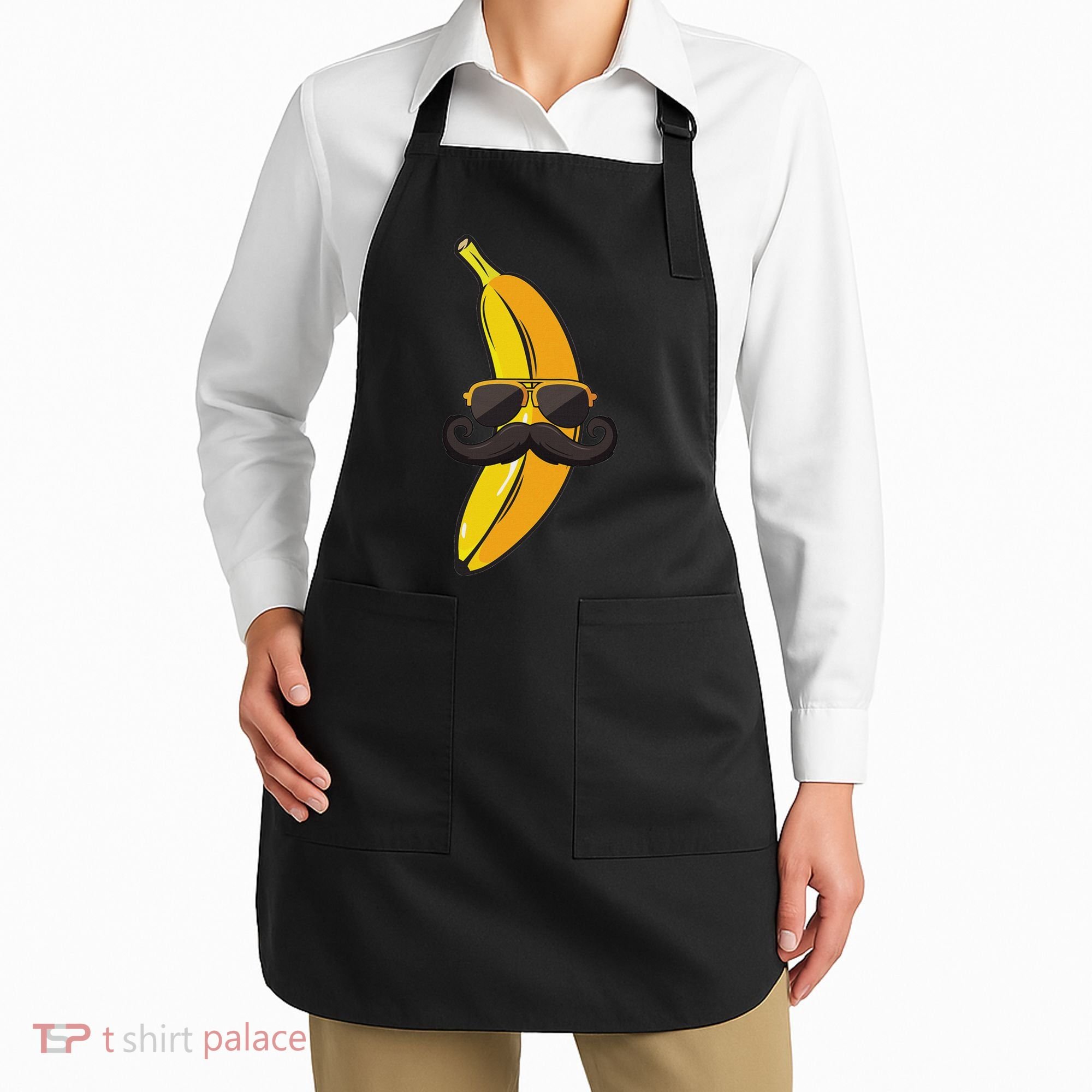 Banana Mustache Sunglasses Face Funny Fruit Cool Banana Apron