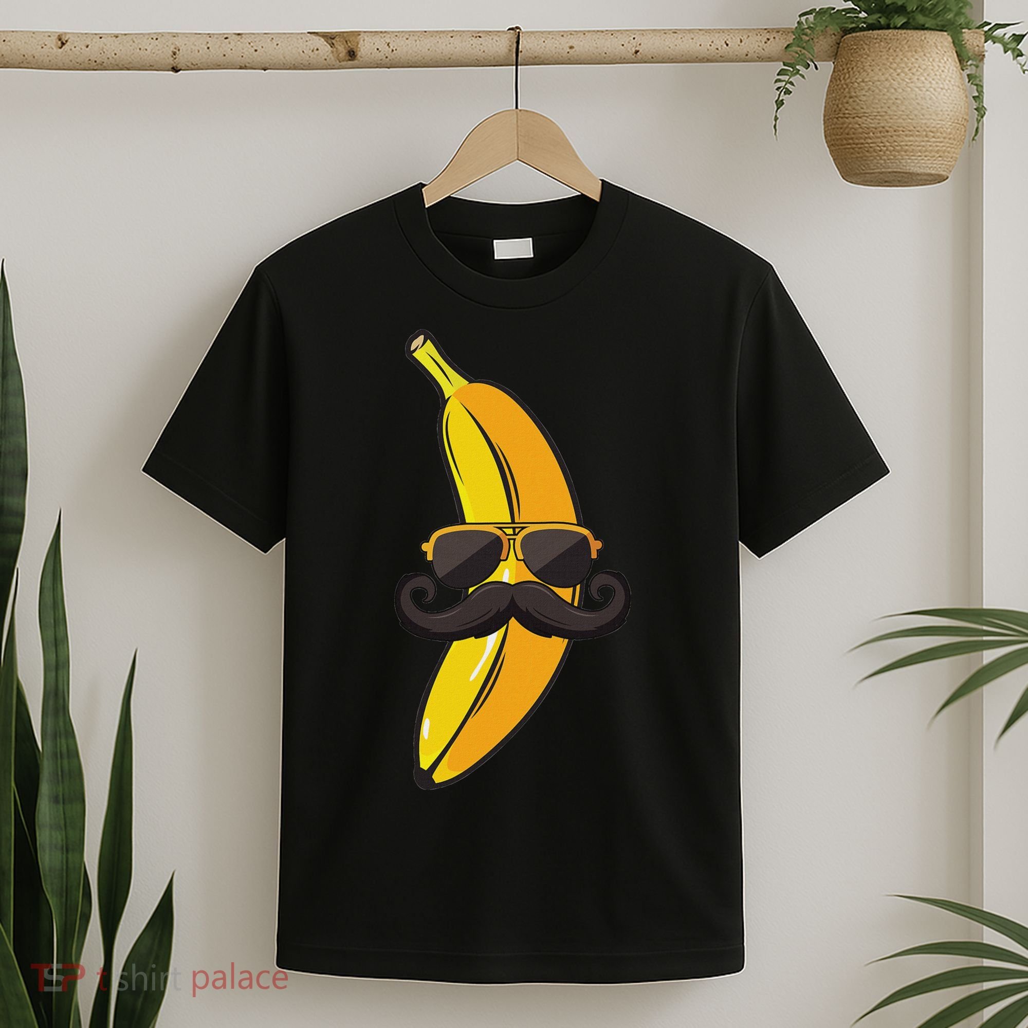 Banana Mustache Sunglasses Face Funny Fruit Cool Banana T-Shirt