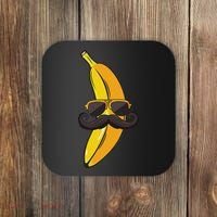 Banana Mustache Sunglasses Face Funny Fruit Cool Banana Coaster thumb 0