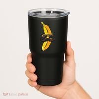 Banana Mustache Sunglasses Face Funny Fruit Cool Banana Tumbler thumb 2